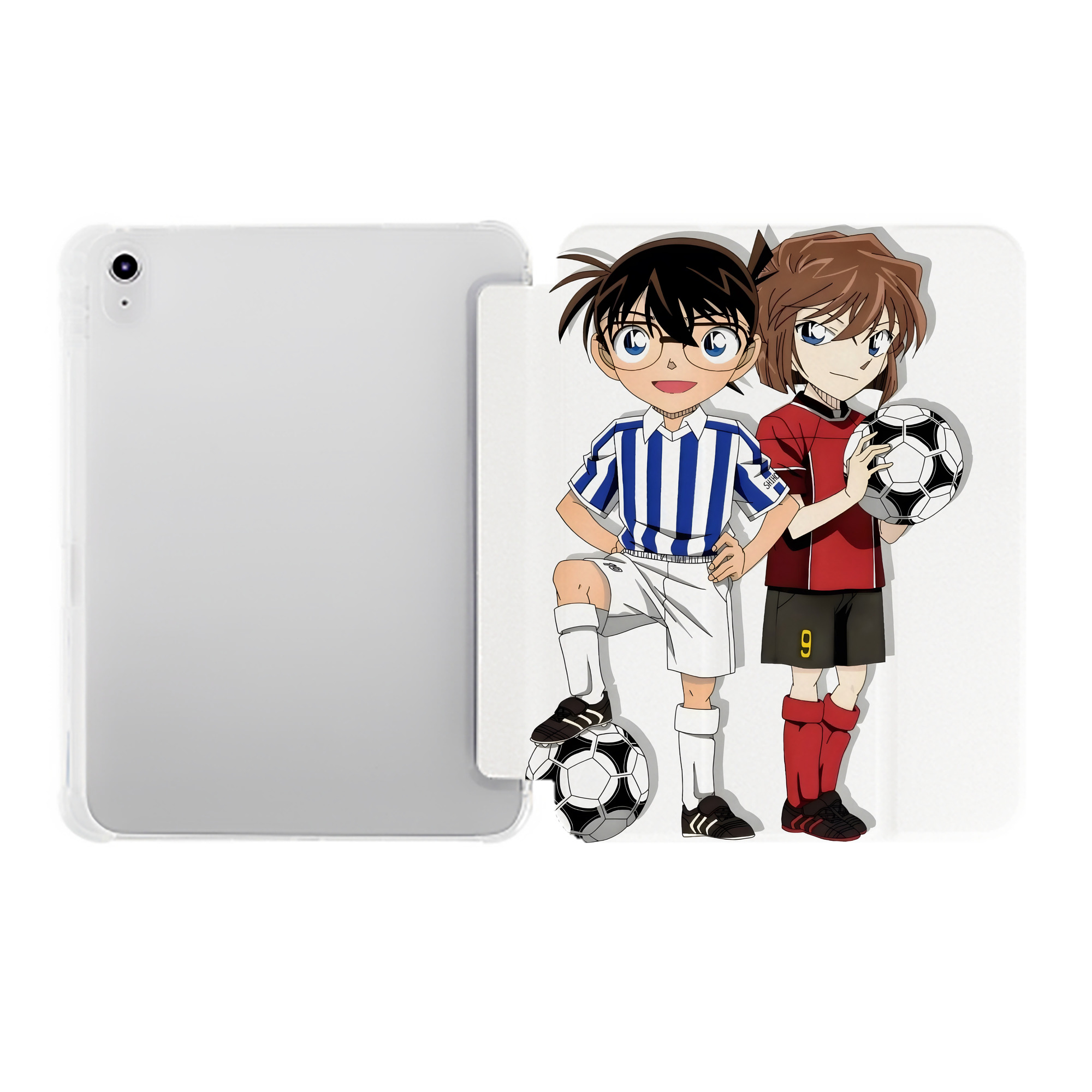 （画像用） 名探偵コナン 灰原 哀 はいばら あい Detective Conan Anita Hailey、Vi Graythorn Haibara Ai IPad ケース ペン収納付き 三つ折りスタンド PUレザー×シリコン 対応機種9.5/10.5/10.9インチ